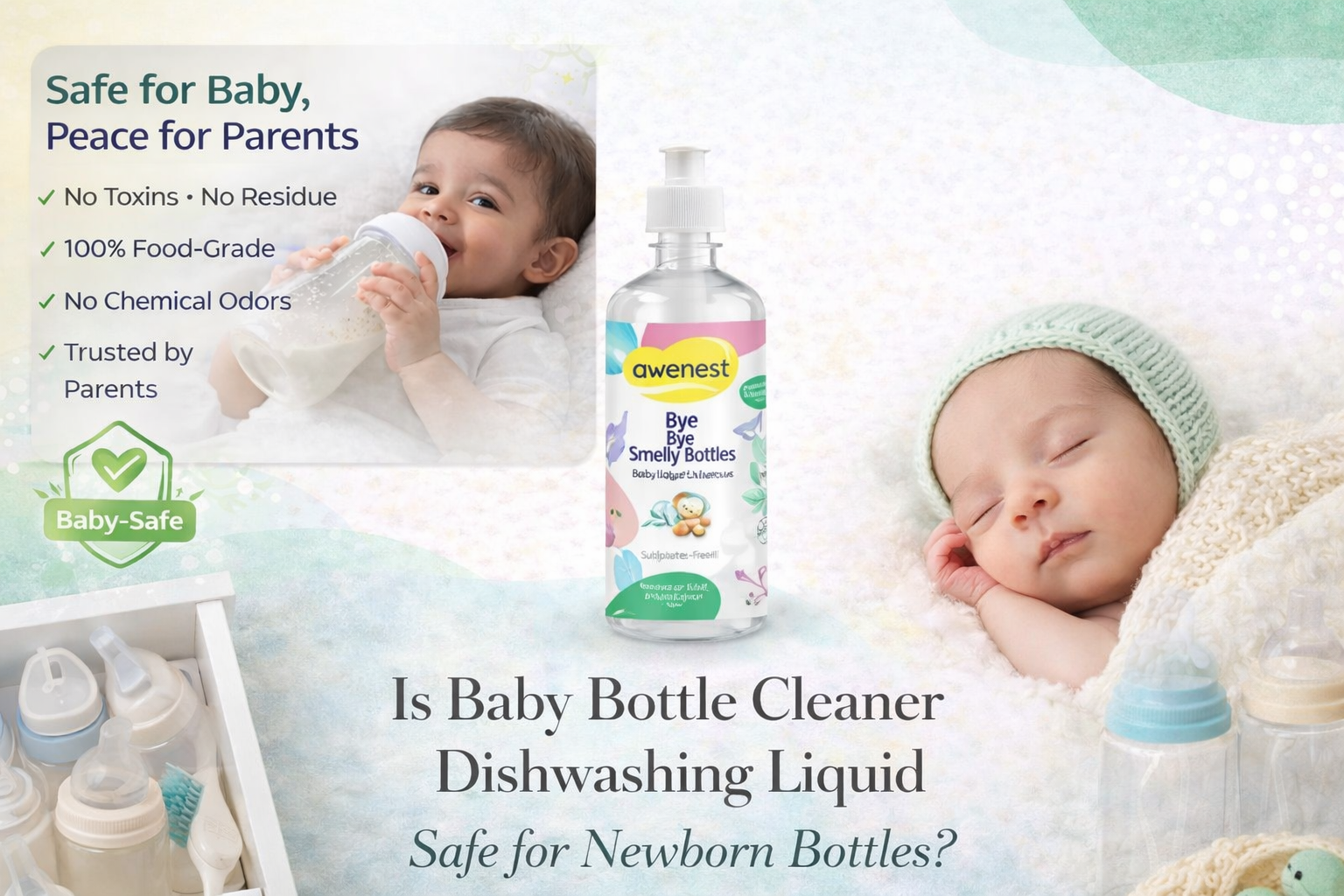Is Baby Bottle Cleaner Dishwashing Liquid Safe for Newborn Bottles