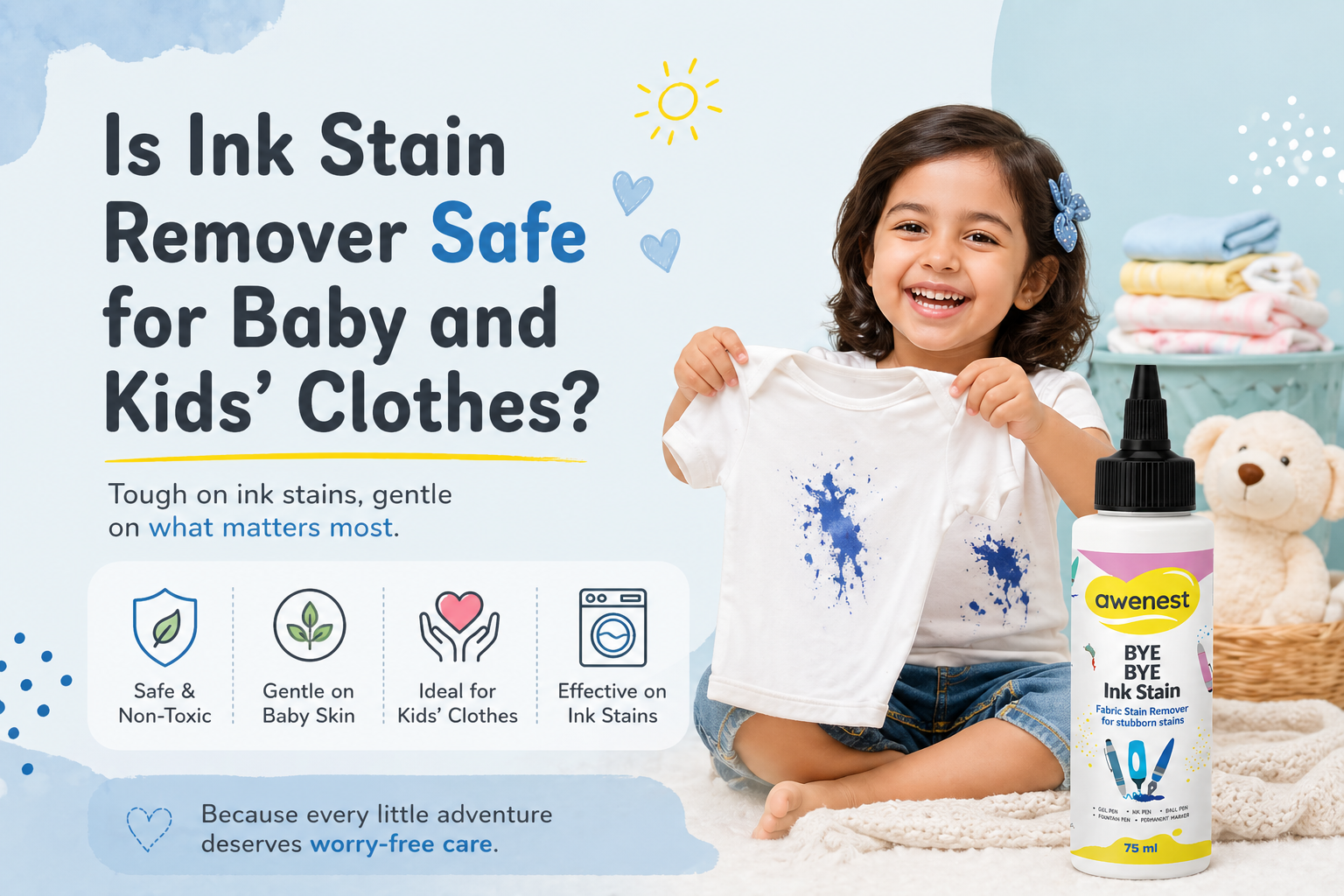 Is Ink Stain Remover Safe for Baby and Kids’ Clothes?