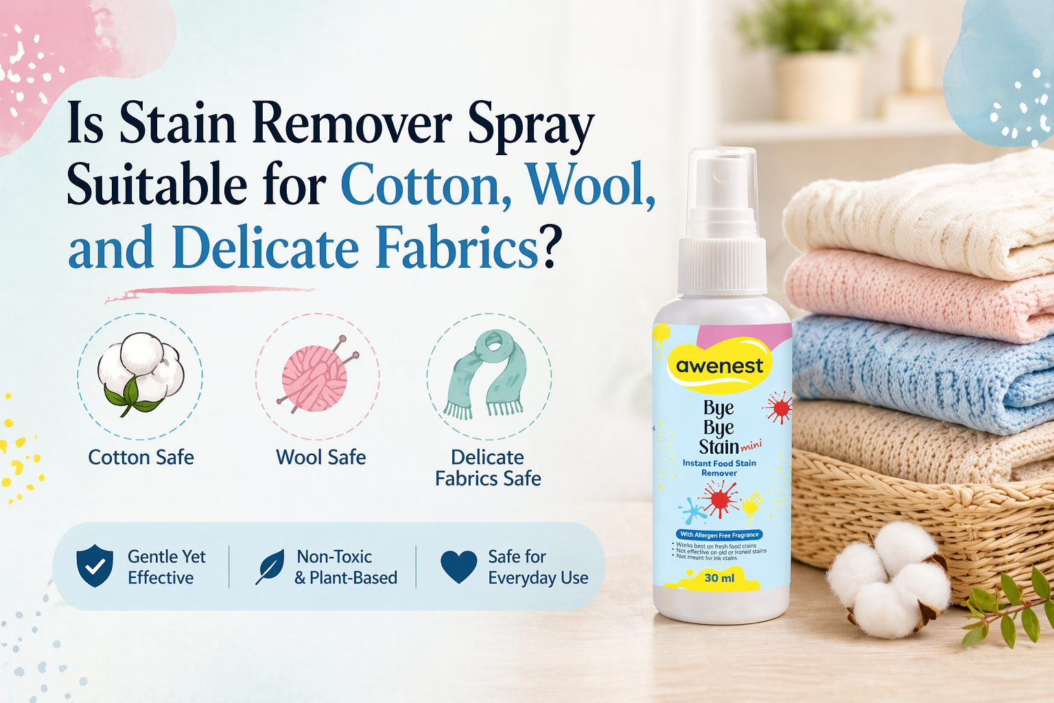 Is Stain Remover Spray Suitable for Cotton, Wool, and Delicate Fabrics