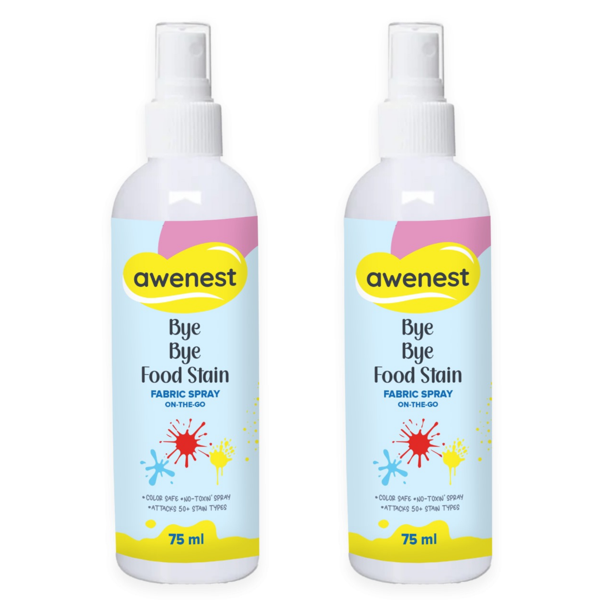Instant Food Stain Remover Fabric Spray - awenest Bye Bye Food Stain, works on 50+ Food and Blood Stains on-the-go