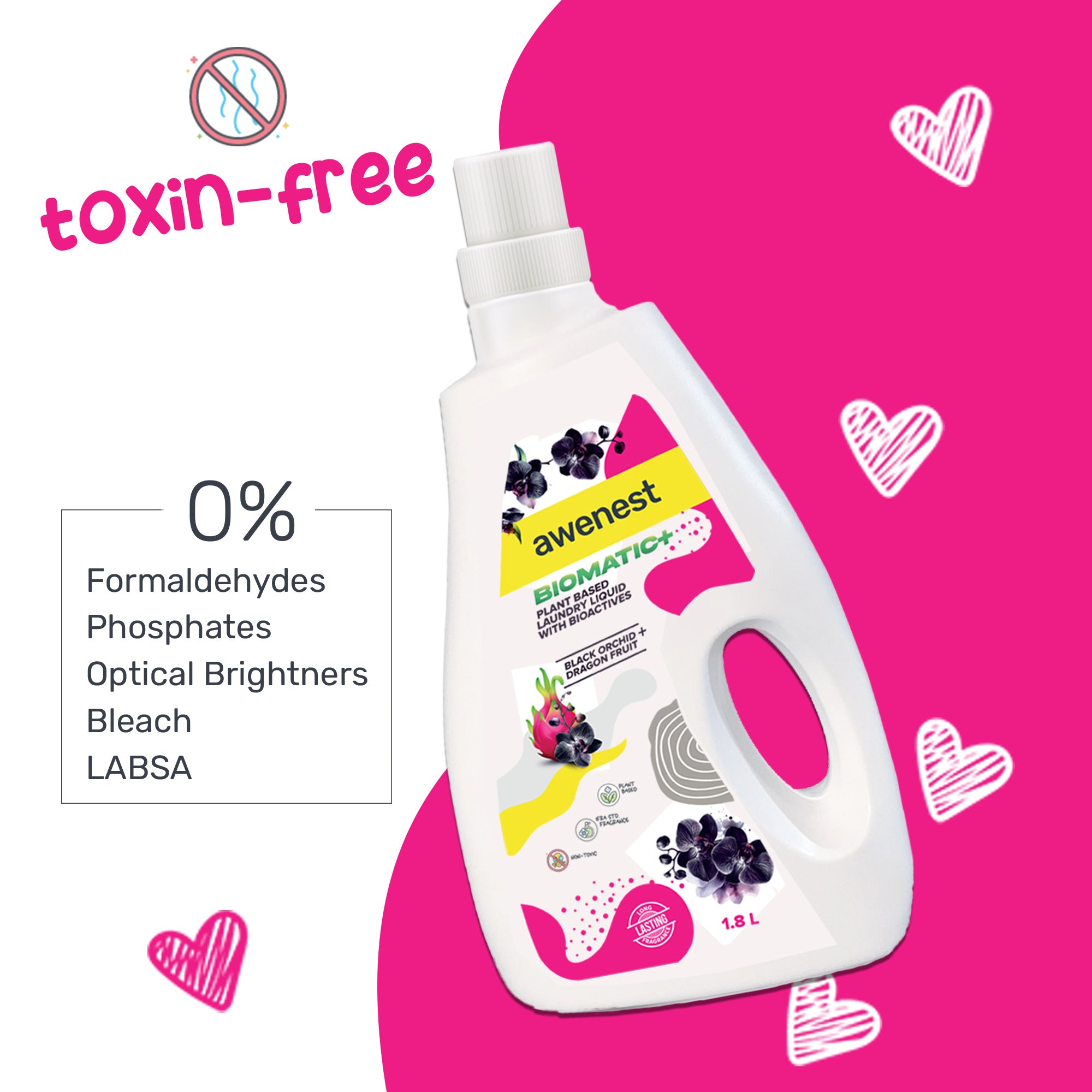 Monthly Toxin-free Combo - 750 ml Dishwash, 500 ml Floor Cleaner and 1.8 L Laundry Liquid