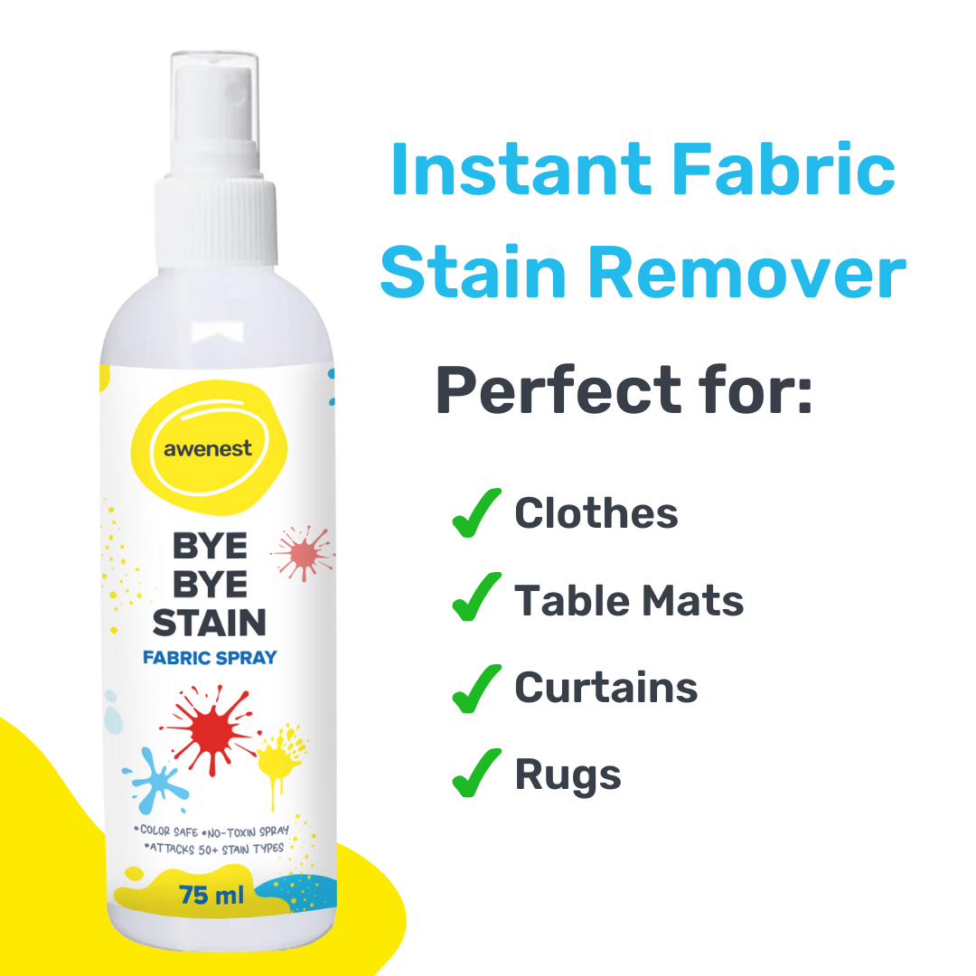 Instant Food Stain Remover Fabric Spray - awenest Bye Bye Food Stain, works on 50+ Food and Blood Stains on-the-go