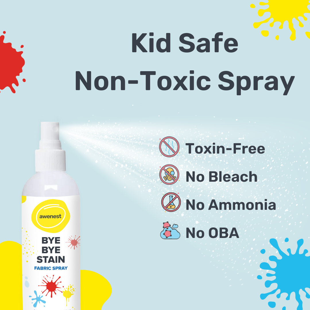 Instant Food Stain Remover Fabric Spray - awenest Bye Bye Food Stain, works on 50+ Food and Blood Stains on-the-go