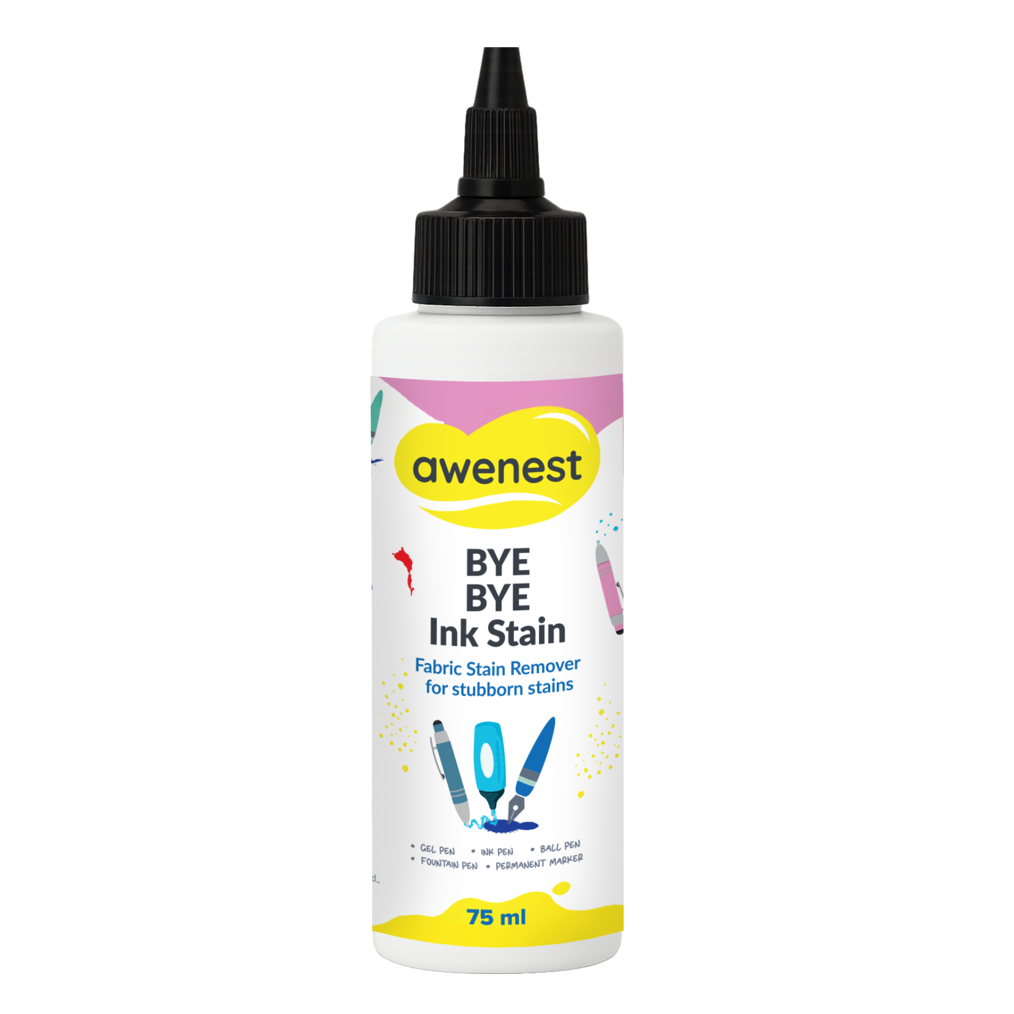 Instant Ink Stain Remover - awenest Bye Bye Ink Stain, works on Ink, Marker Stains on Clothes