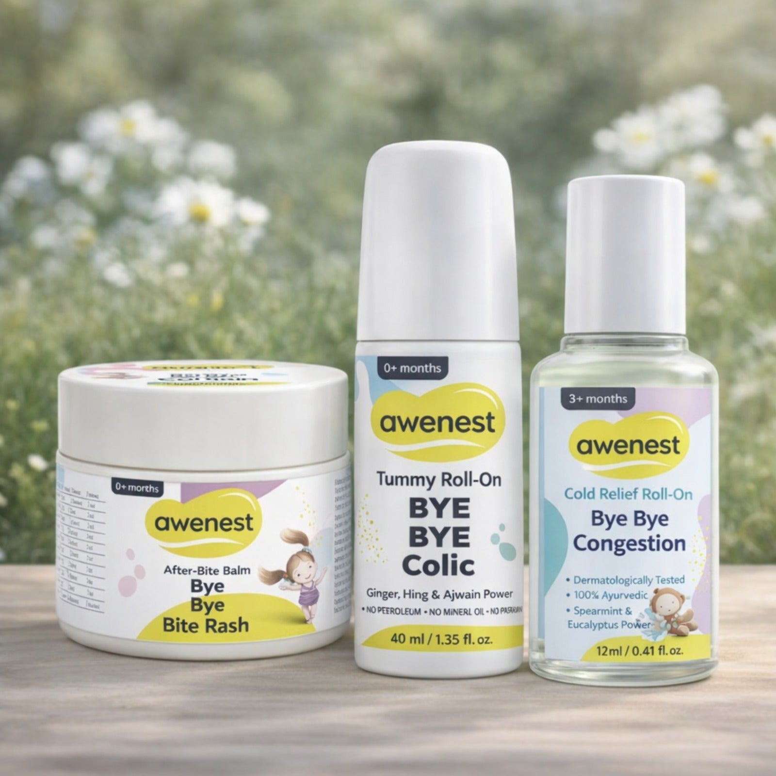 Caring Combo for Babies & Toddlers - Bye Bye Colic + Bye Bye Congestion + Mosquito Repellent 100 ml x2 + After Bite Balm