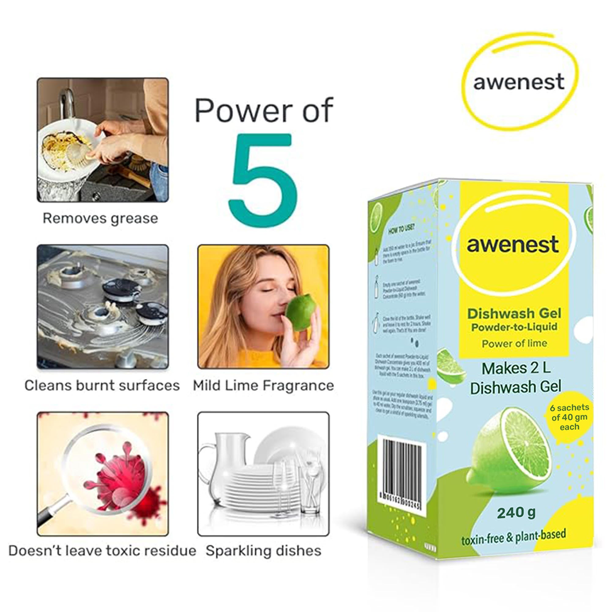 Concentrated Powder to Liquid Dishwash