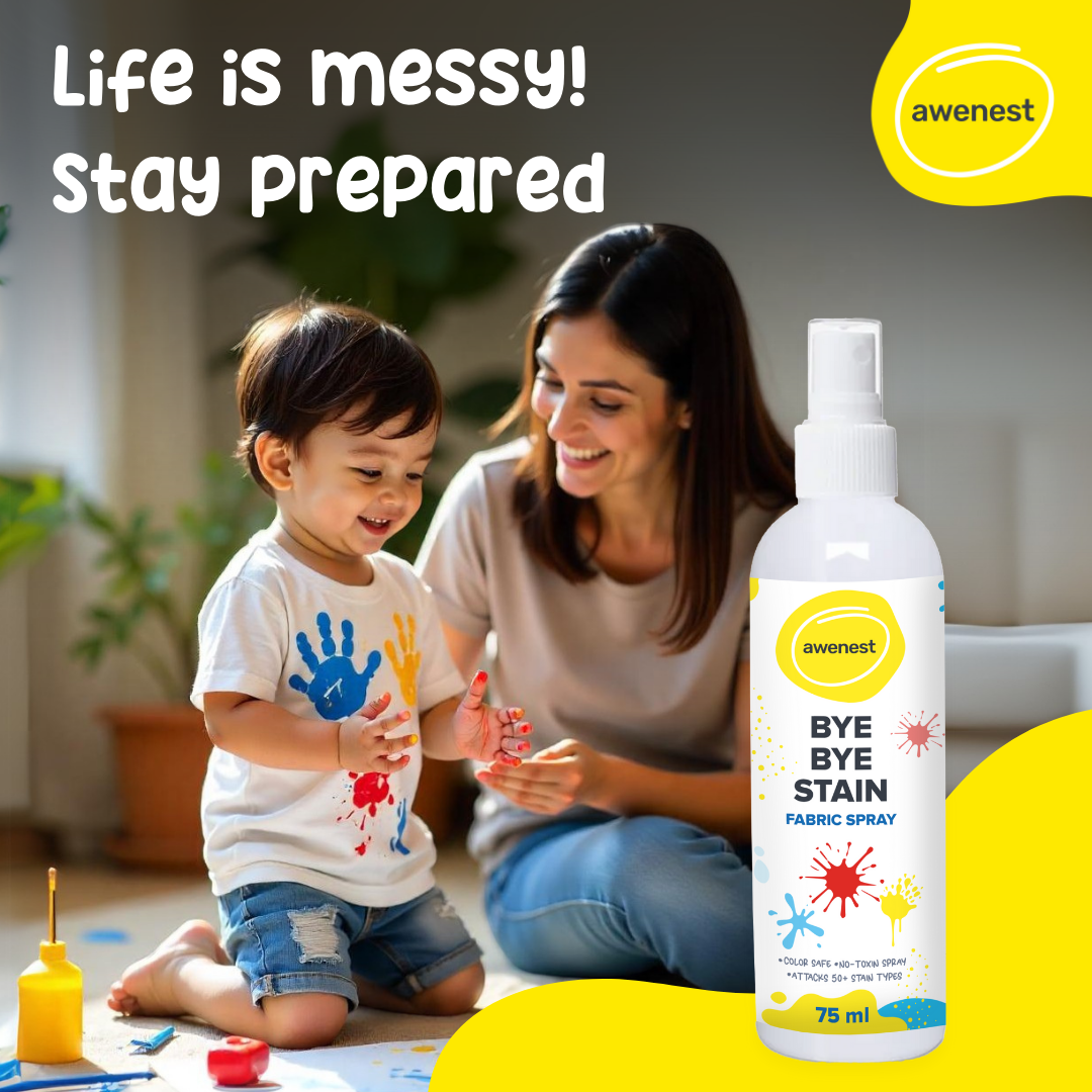 Instant Food Stain Remover Fabric Spray - awenest Bye Bye Food Stain, works on 50+ Food and Blood Stains on-the-go awenest