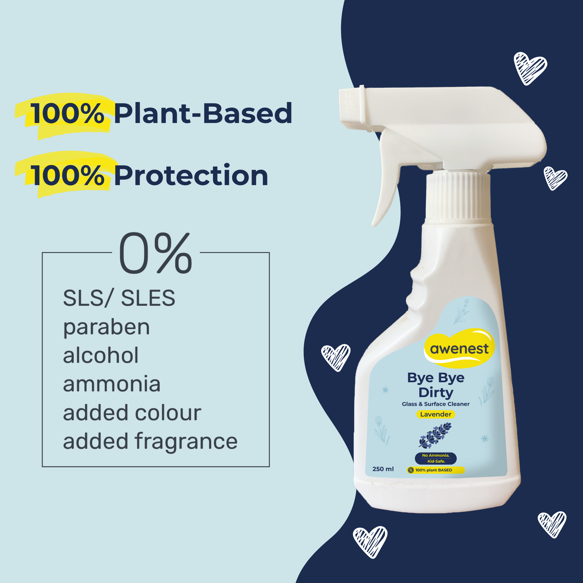 Bye Bye Dirty — Ammonia-Free Glass & Surface Cleaner | Lavender