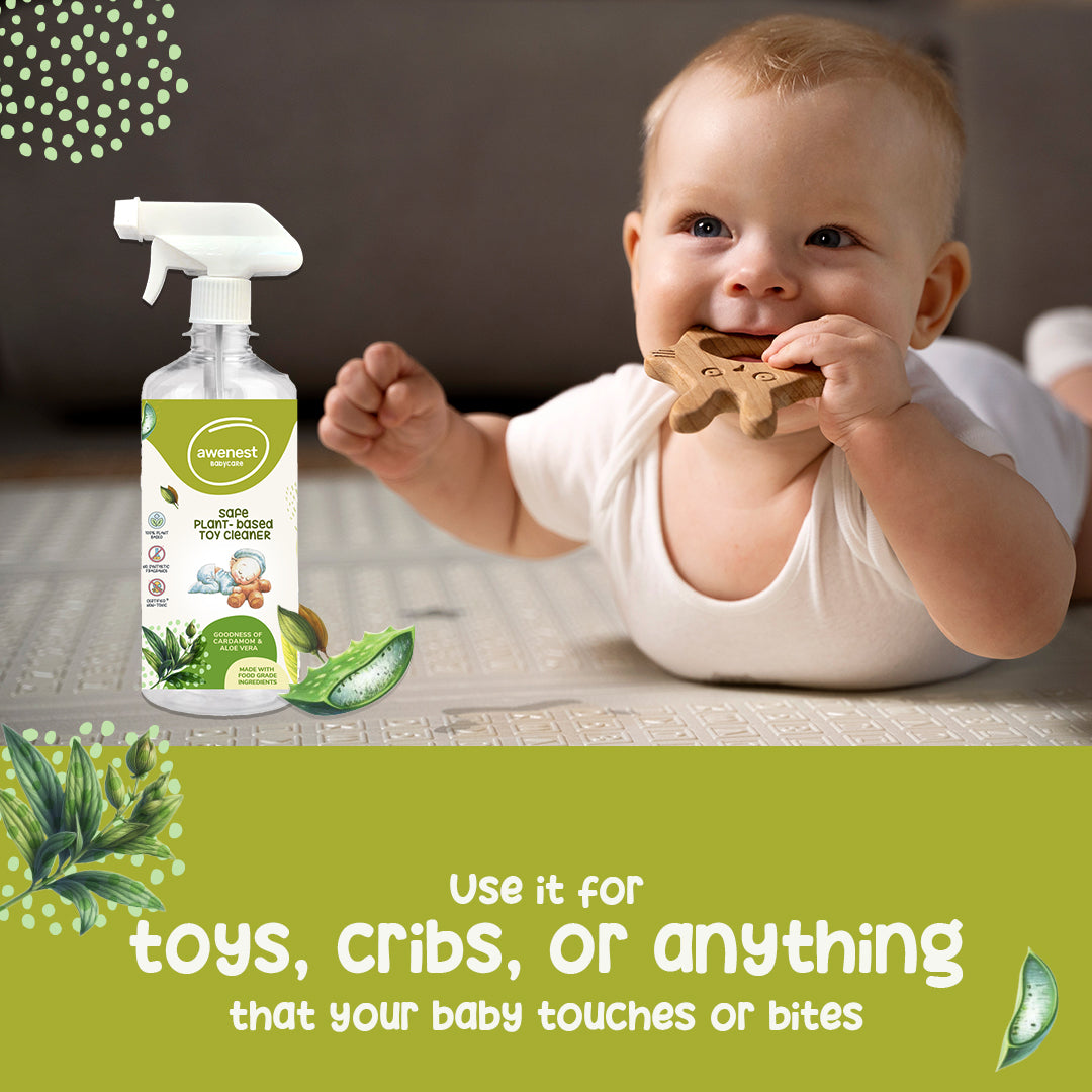 awenest 100% plant-based toy cleaner, use it for toys, cribs, or anything that your baby touches or bites