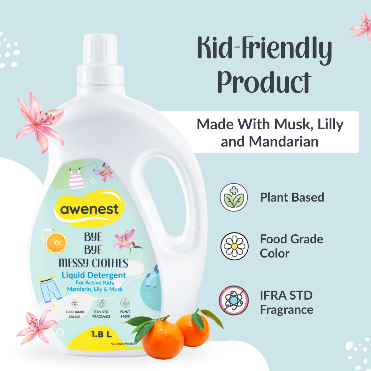 Laundry Liquid Detergent | Biomatic+ Natural, Plant-based | Top and Front Load | Organic, Herbal | Removes Tough Stains | Long Lasting Fragrance