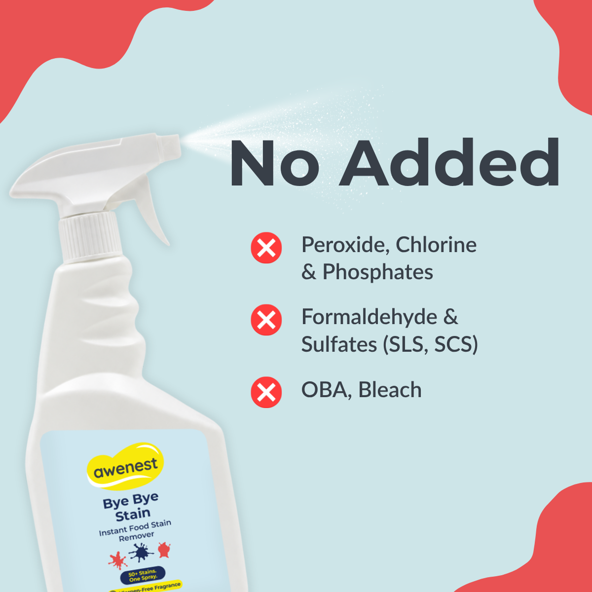 Bye Bye Stain 250 ml - Instant Stain Remover Fabric Spray for 50+ Food Stains