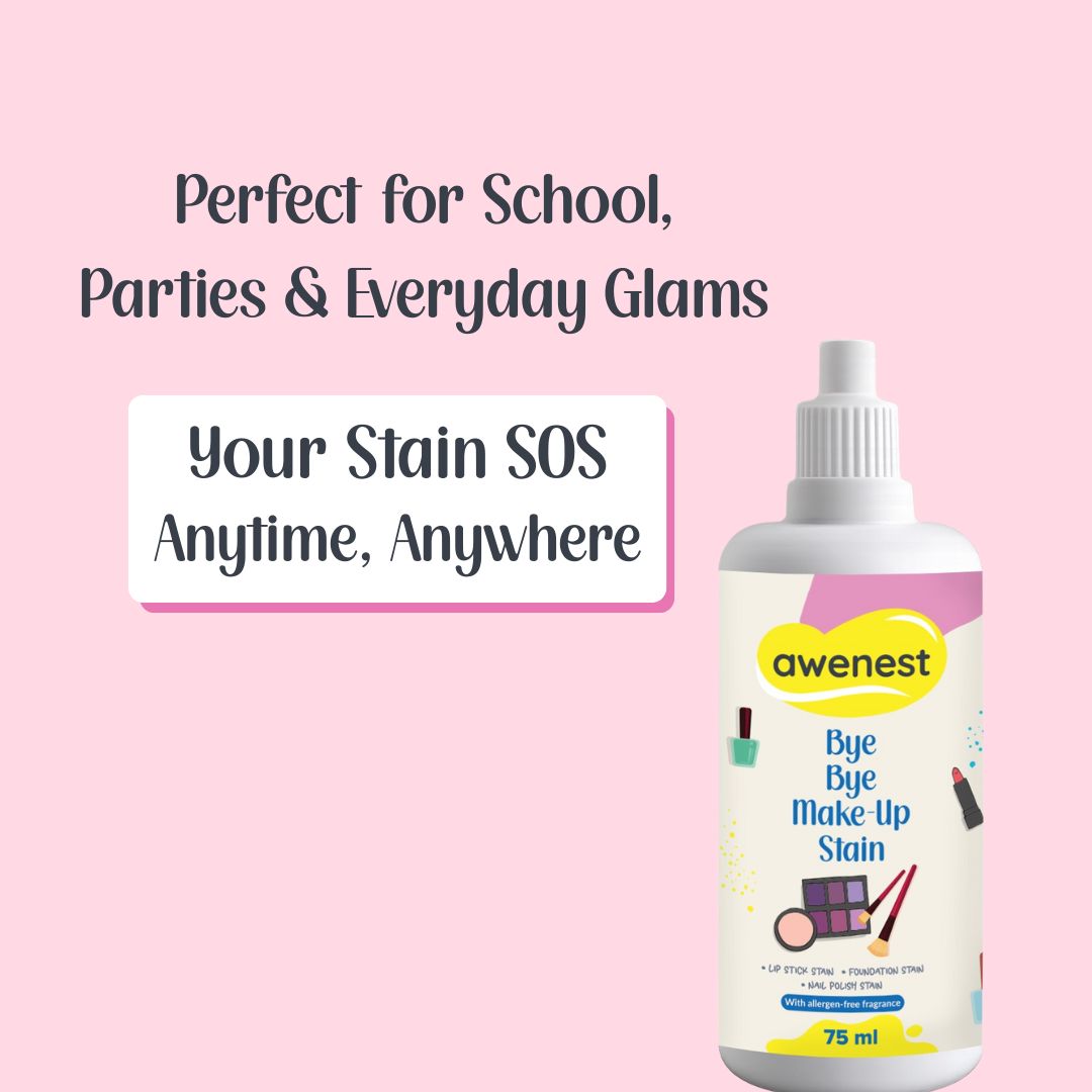 Instant Makeup Stain Remover - awenest Bye Bye Makeup Stain - Fabric Stain Remover | For Makeup Stains on Fabrics - Lipstick, Foundation, Nail Polish and More, 75 ml