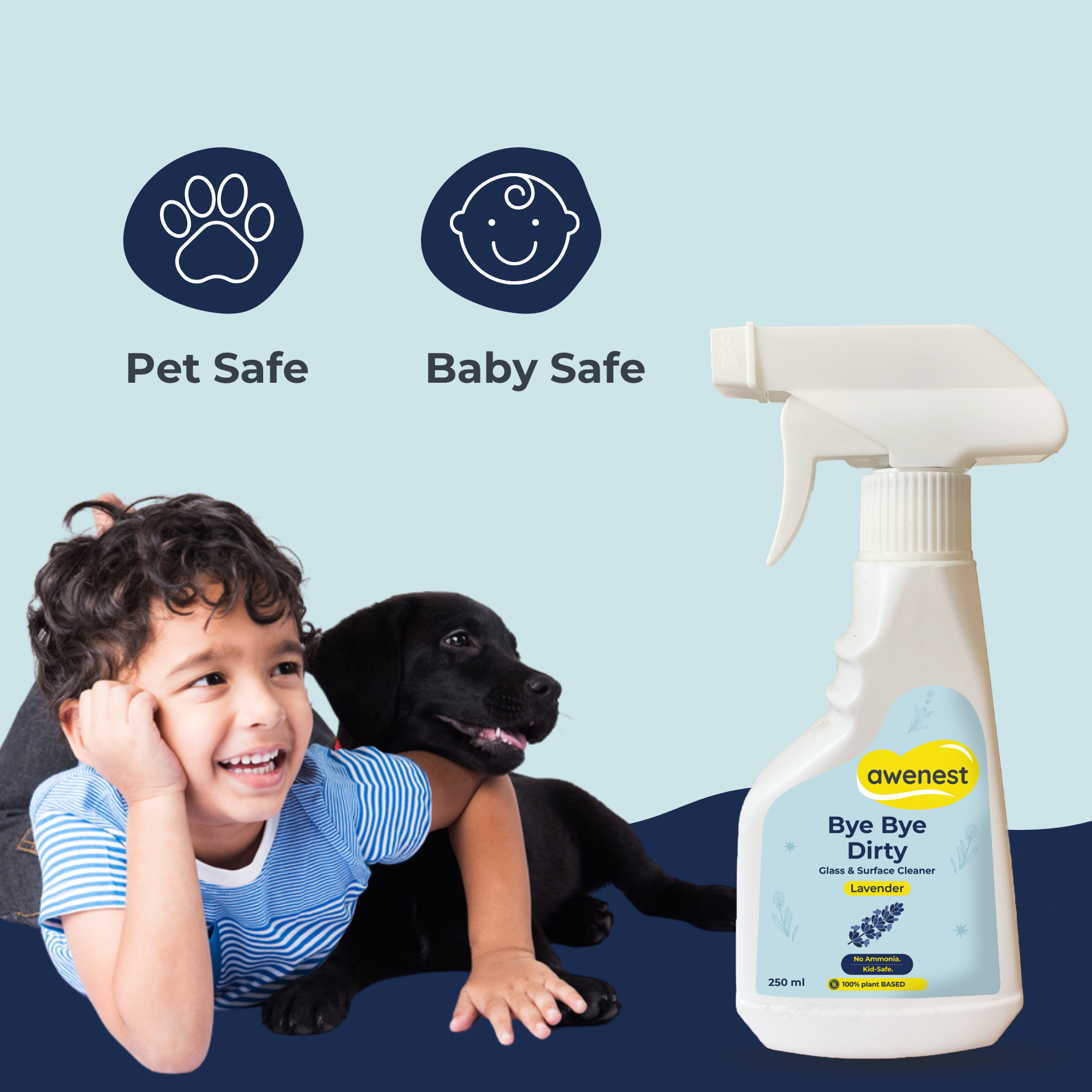 Bye Bye Dirty — Ammonia-Free Glass & Surface Cleaner | Lavender