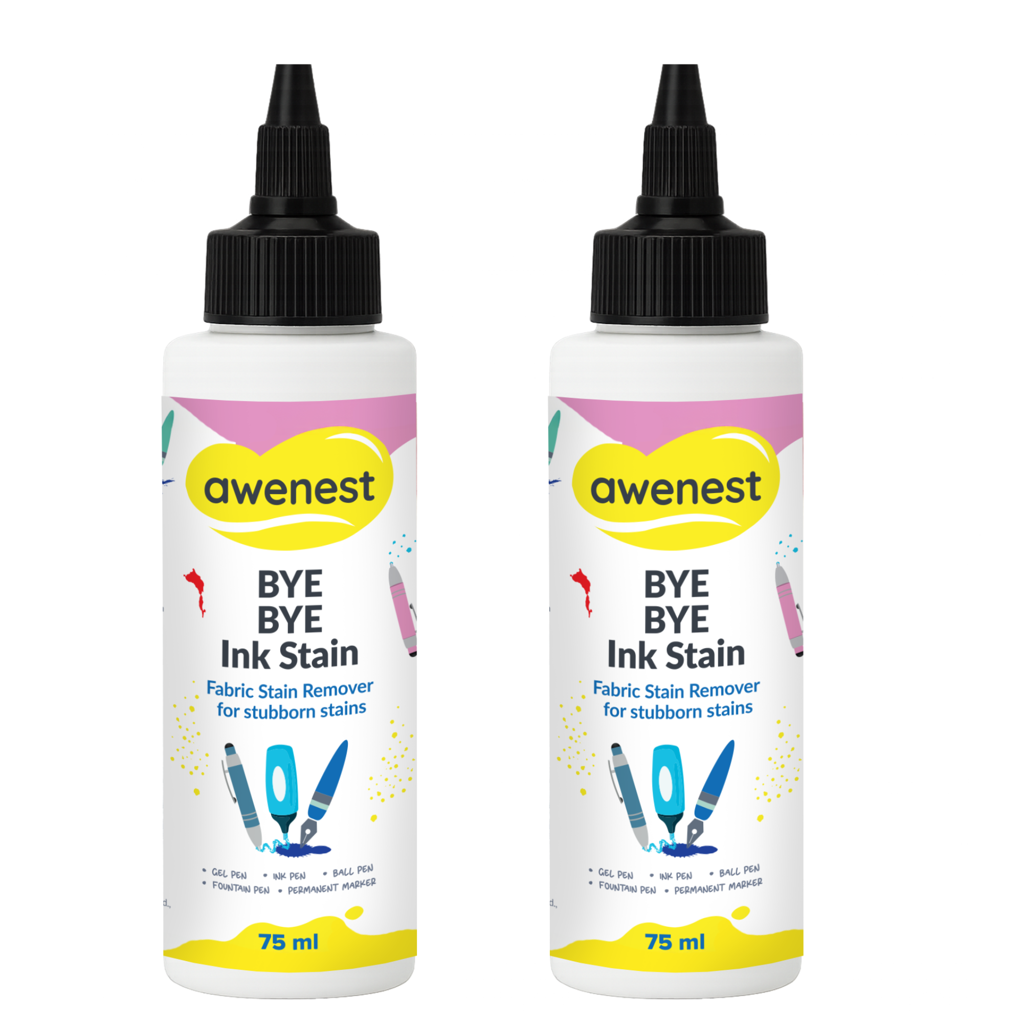 Instant Ink Stain Remover Fabric Spray - awenest Bye Bye Ink Stain, works on Ink, Marker Stains
