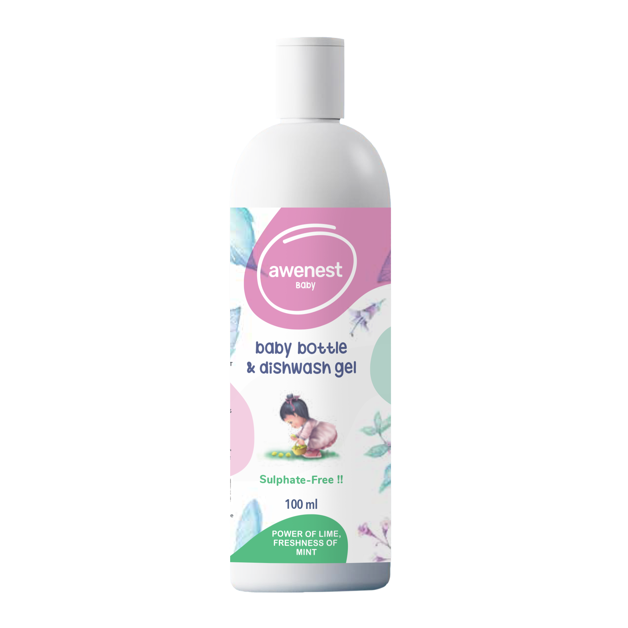 Baby Bottle Cleanser and Dishwash - 100 ml, 100% Sulphate-free awenest