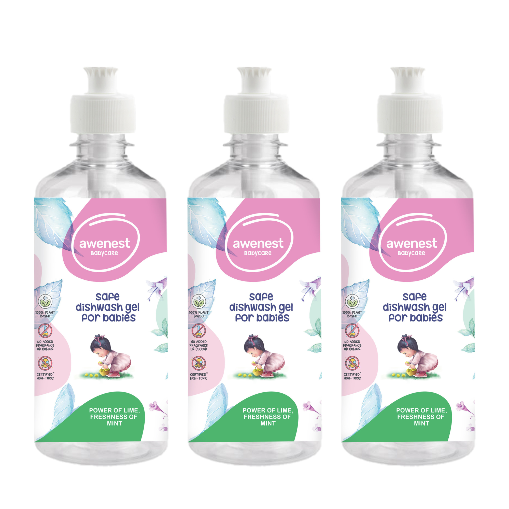 Baby Bottle Cleaner and Dishwashing Liquid - 100% Plant based No-Toxin Awenest-web