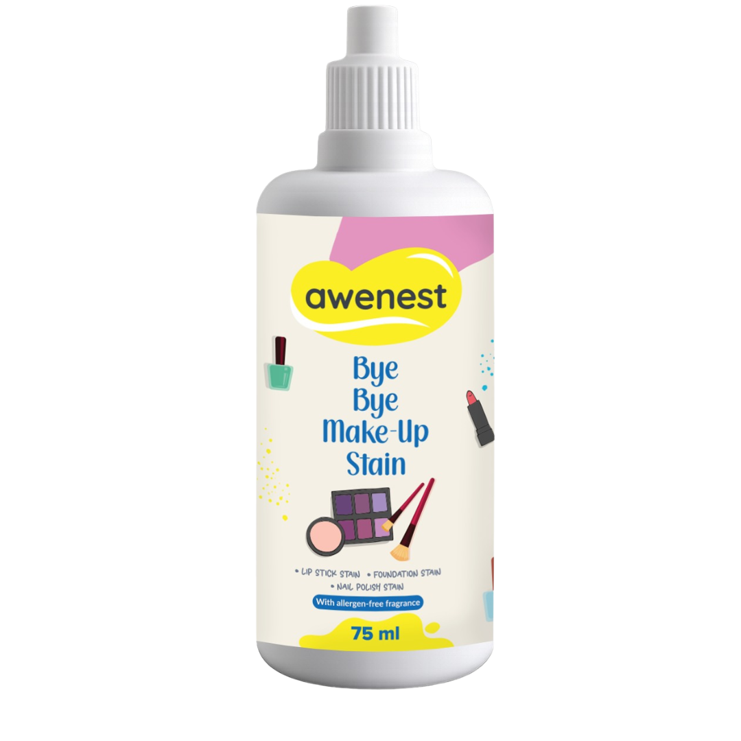 Instant Makeup Stain Remover - awenest Bye Bye Makeup Stain - Fabric Stain Remover | For Makeup Stains on Fabrics - Lipstick, Foundation, Nail Polish and More, 75 ml