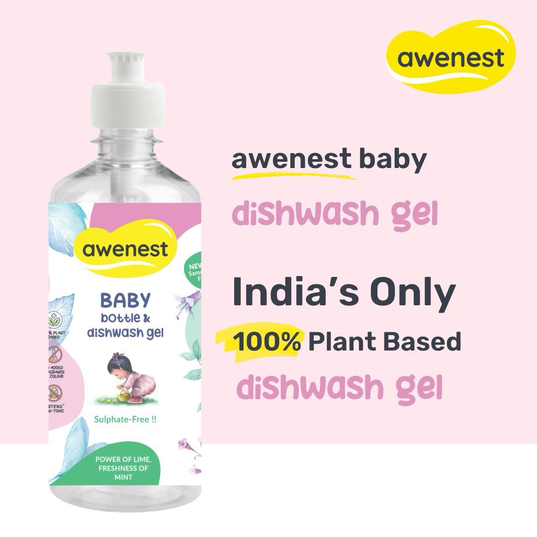 Baby Bottle Cleaner and Dishwashing Liquid - 100% Plant based No-Toxin Awenest-web