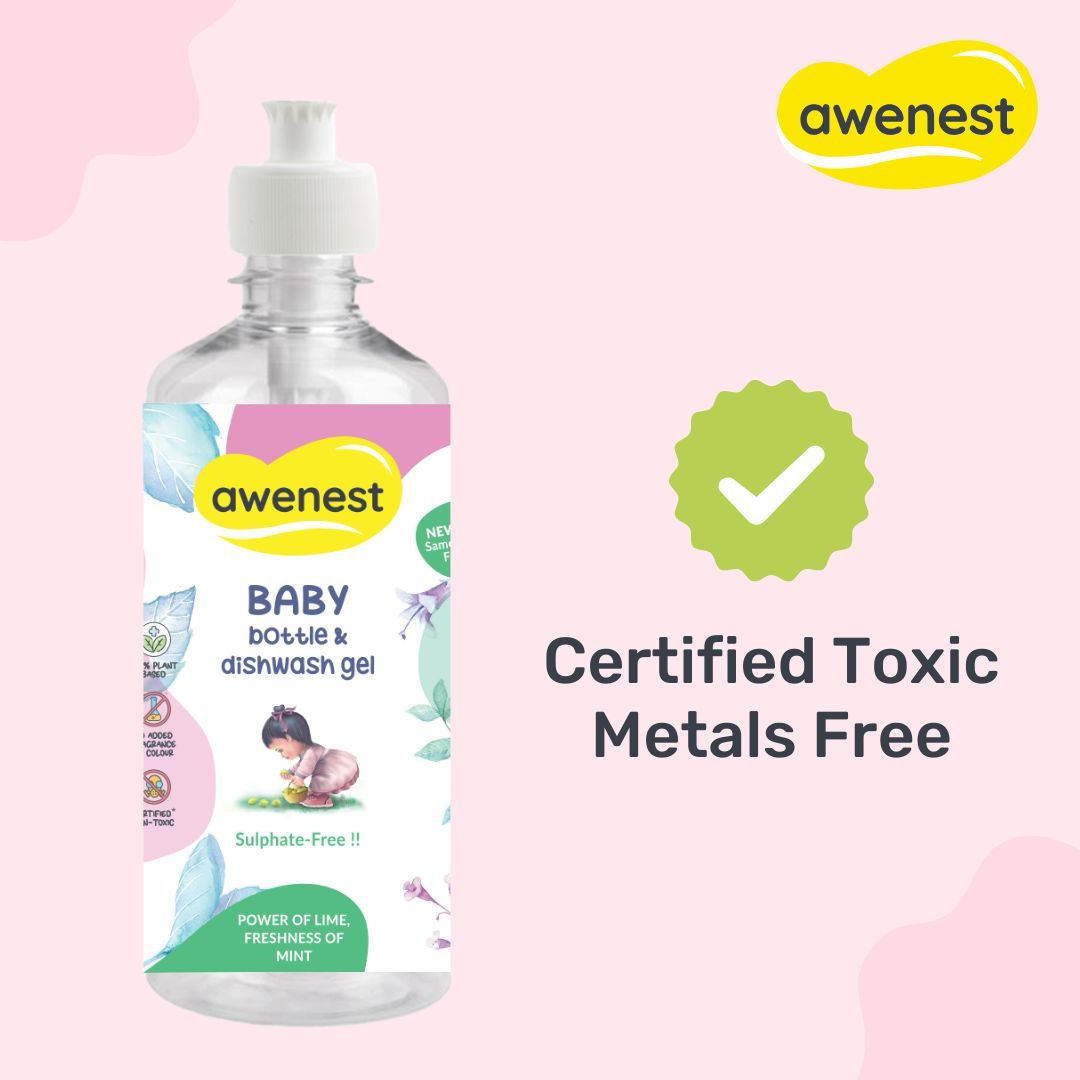 Baby Bottle Cleaner and Dishwashing Liquid - 100% Plant based No-Toxin Awenest-web