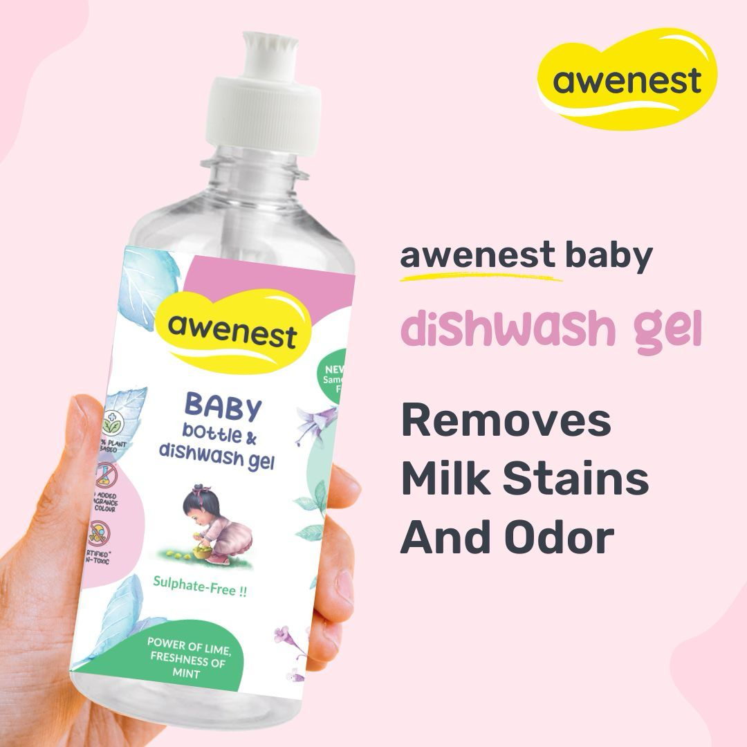 Baby Bottle Cleaner and Dishwashing Liquid - 100% Plant based No-Toxin Awenest-web