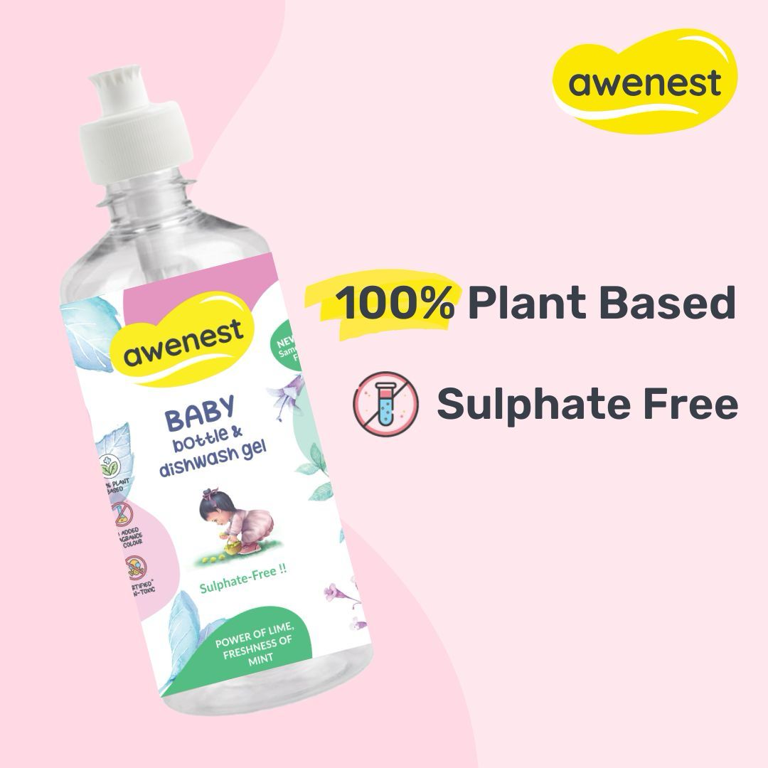 Baby Bottle Cleaner and Dishwashing Liquid - 100% Plant based No-Toxin