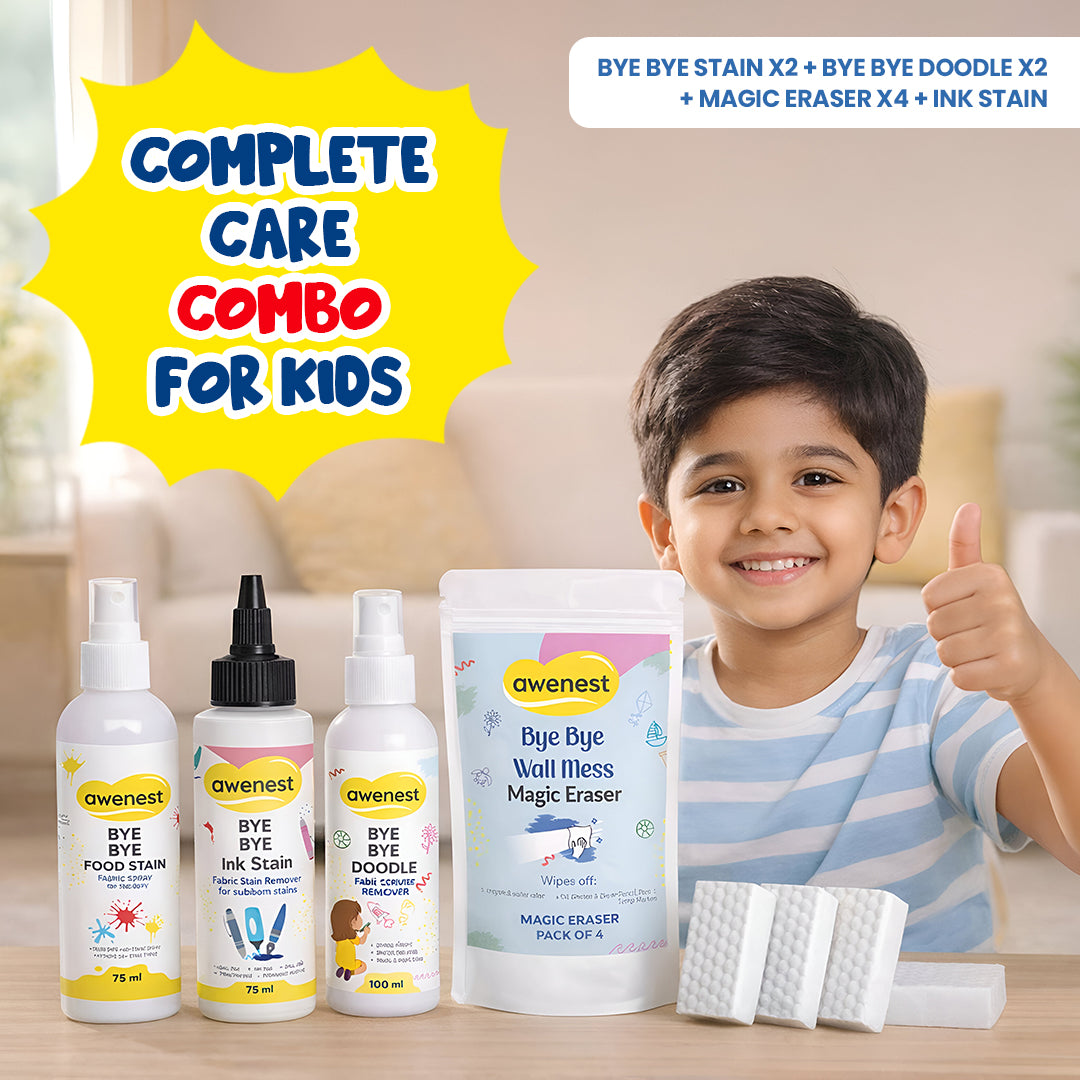 What a Mess! Combo - Bye Bye Stain x2 + Bye Bye Doodle x2 + Magic Eraser x4 + Ink Stain 75 ml