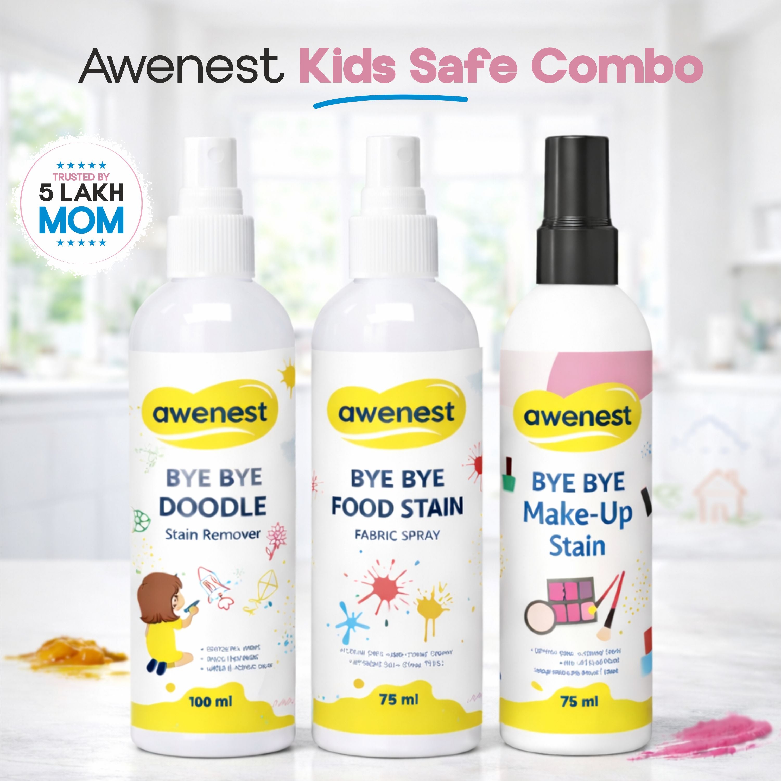 Combo of Food Stain Remover, Doodle Remover & Make up Stain Remover