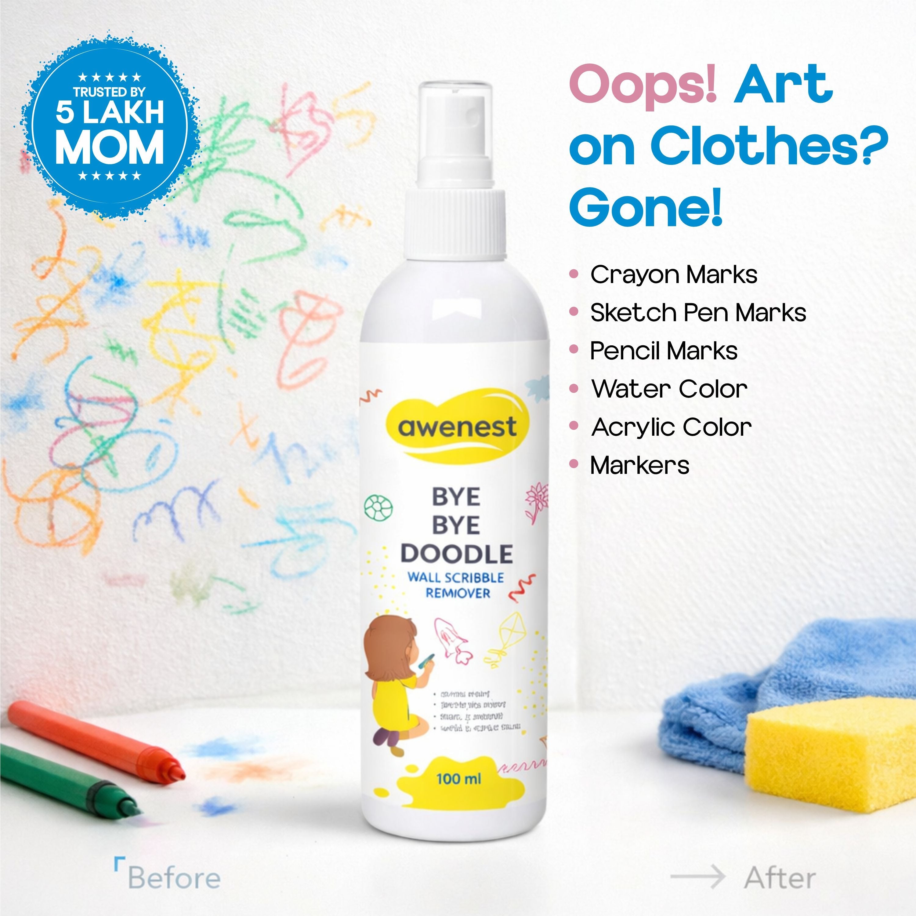 Combo of Food Stain Remover, Doodle Remover & Make up Stain Remover awenest