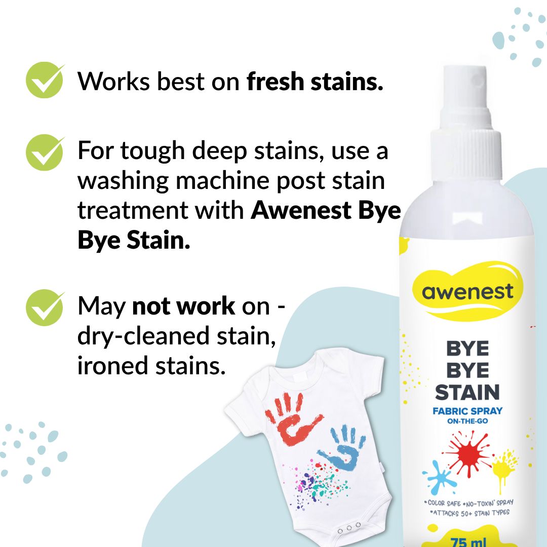Instant Food Stain Remover Fabric Spray - awenest Bye Bye Food Stain, works on 50+ Food and Blood Stains on-the-go awenest