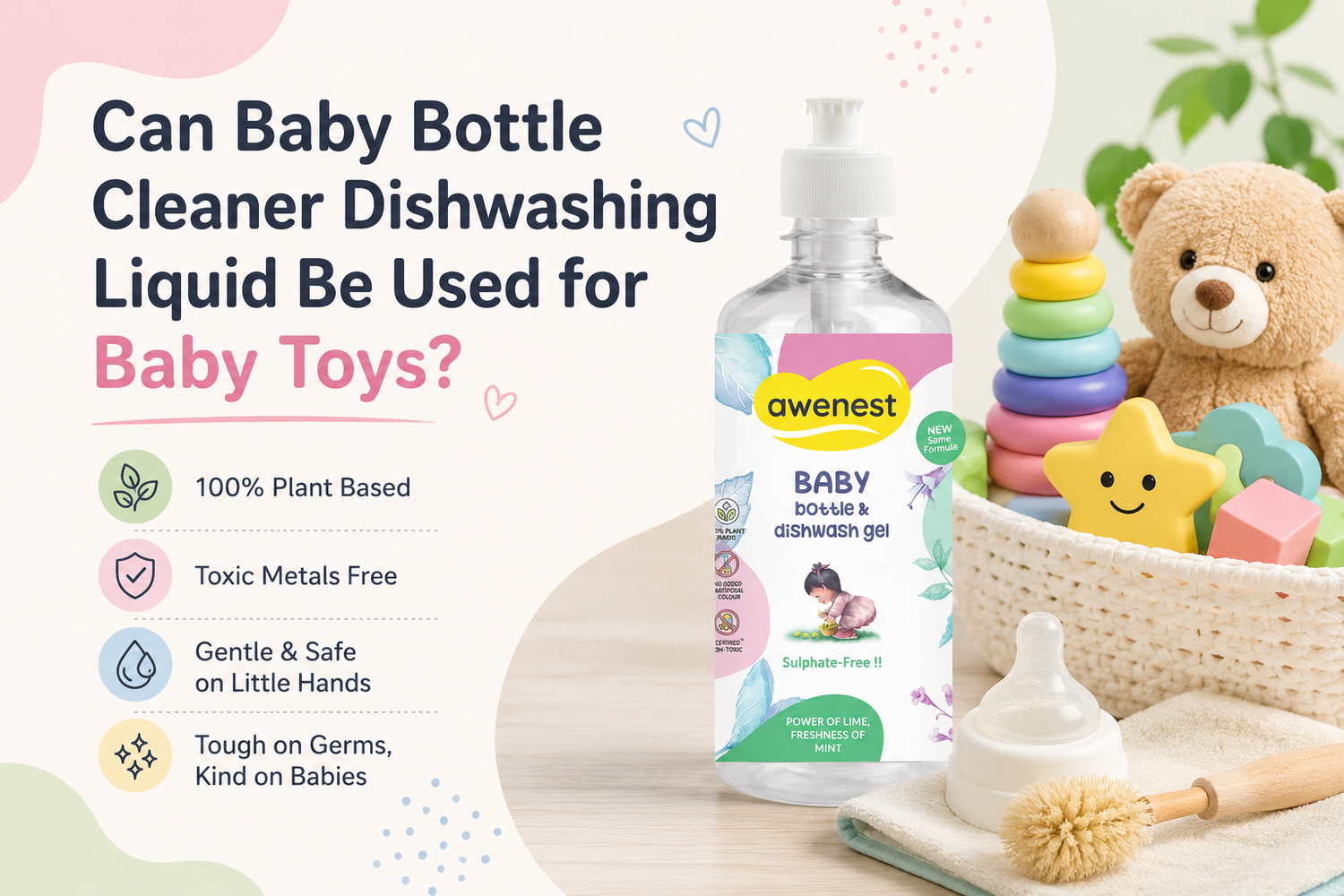 Can Baby Bottle Cleaner Dishwashing Liquid Be Used for Baby Toys