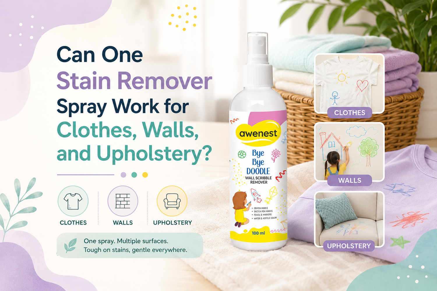 Can One Stain Remover Spray Work for Clothes, Walls, and Upholstery