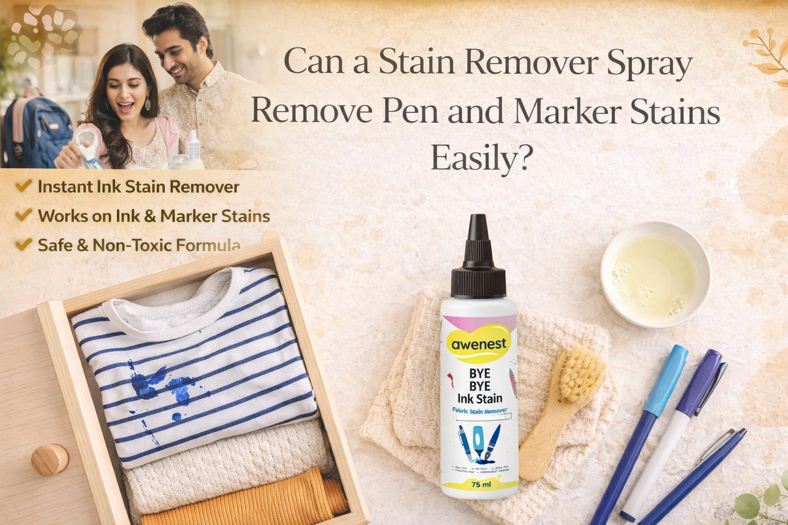 Can a Stain Remover Spray Remove Pen and Marker Stains Easily?