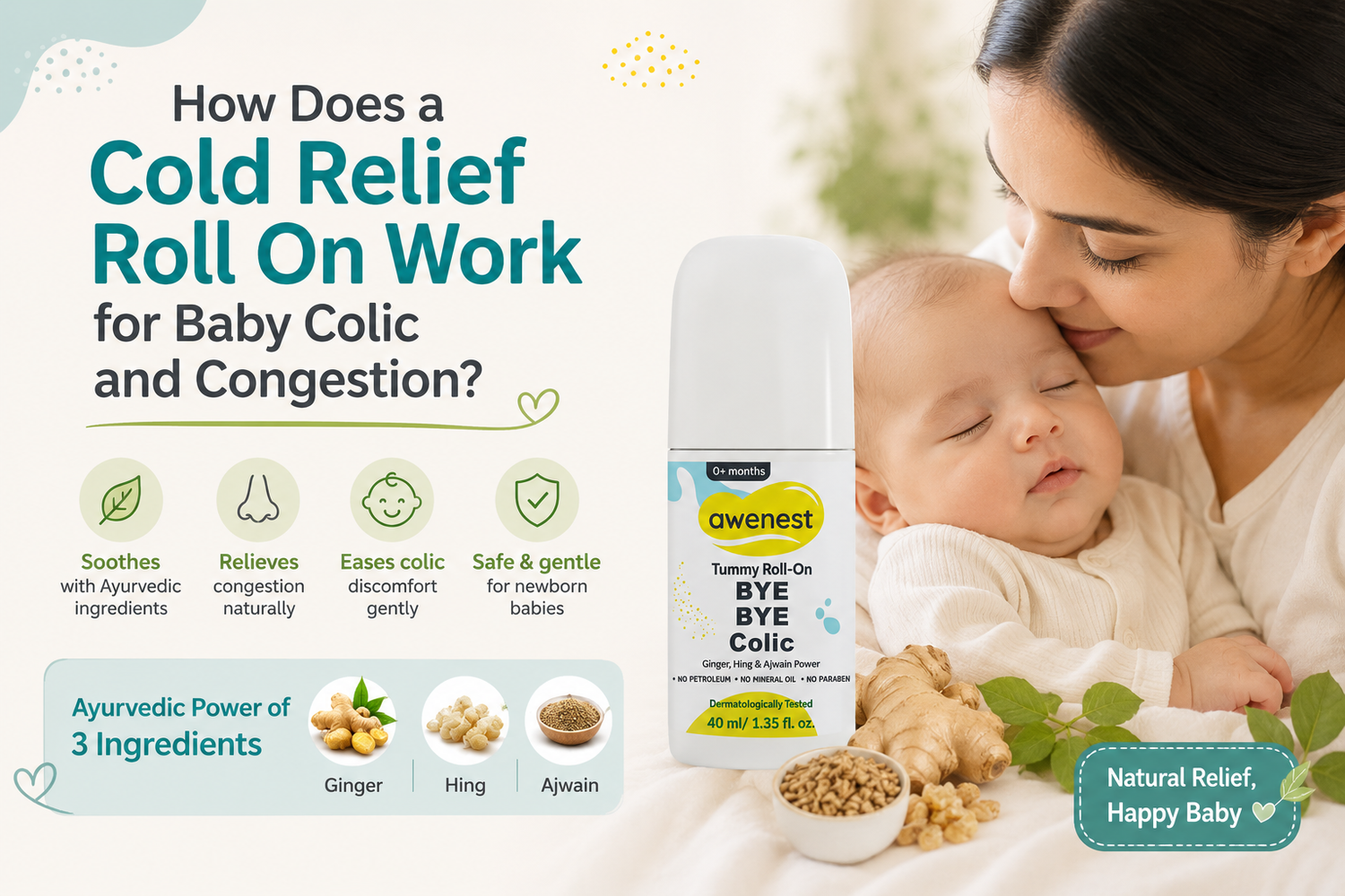 How Does a Cold Relief Roll On Work for Baby Colic and Congestion