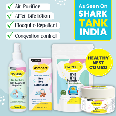 Healthy Nest Combo - Bye Bye Pollution + Congestion + Mosquito Repellent + Rash Relief