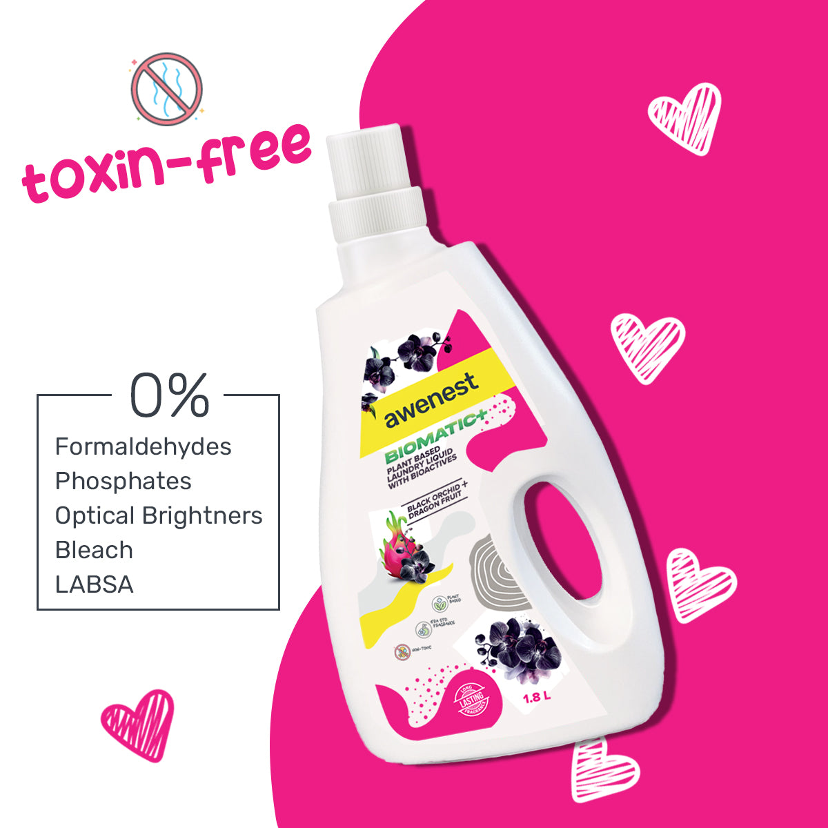 Toxin-free laundry liquid detergent