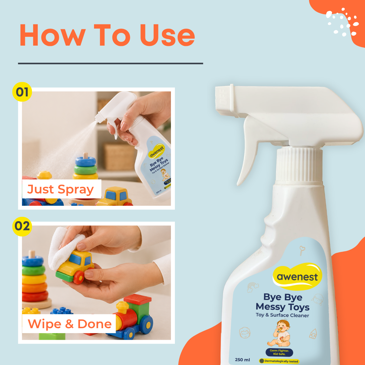 Bye Bye Messy Toys — Plant-Based Toy & Surface Cleaner