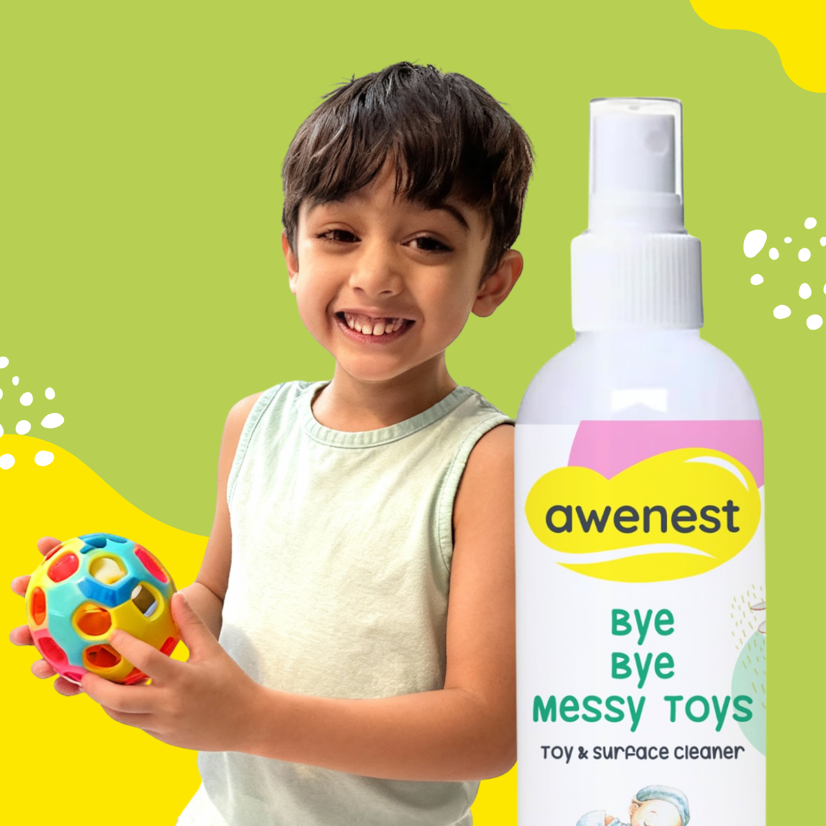 Non Toxic Baby Toy Cleaner Spray - 100% Plant Based