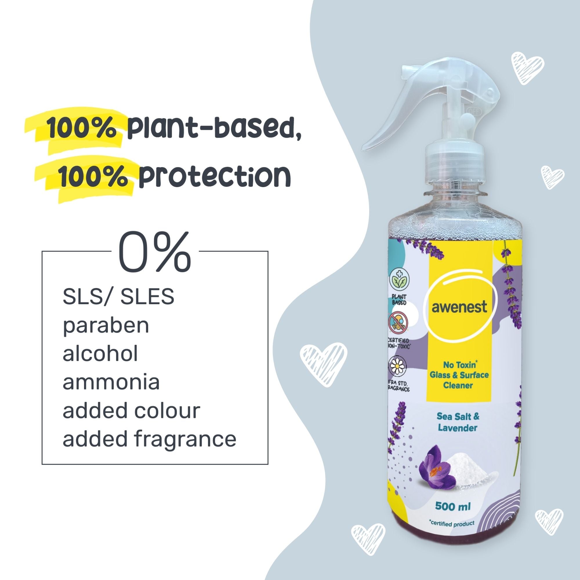 Glass and Surface Cleaner, No-Toxin, Plant-based