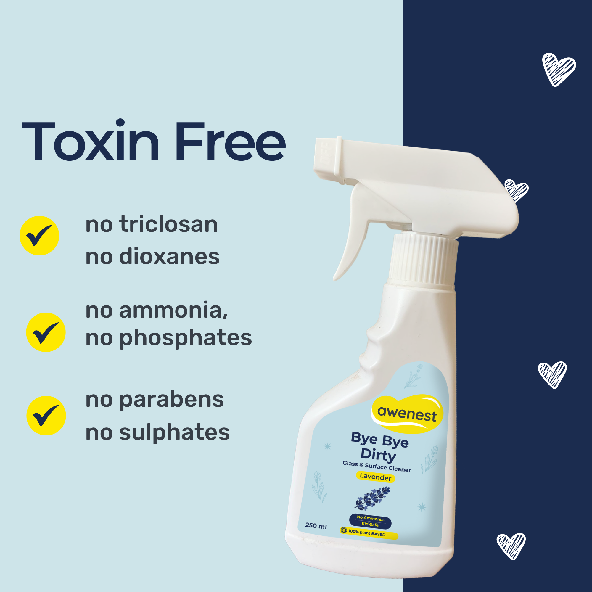 Bye Bye Dirty — Ammonia-Free Glass & Surface Cleaner | Lavender