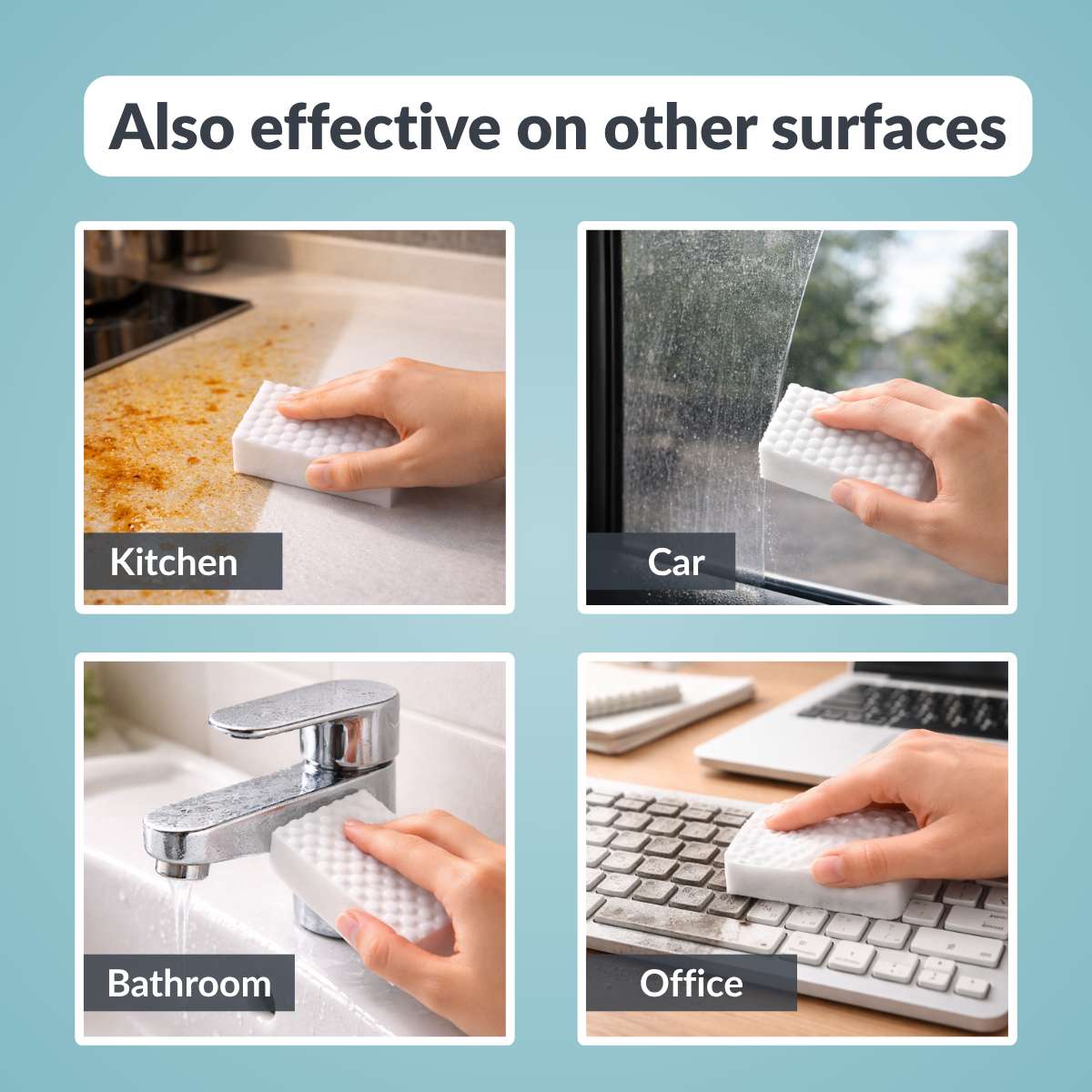 Magic Eraser - Bye Bye Wall Mess Sponge Eraser | Magic Cleaning Sponge | Removes Crayon, Pencil, Marker & Grease | For Walls, Tiles & Laminates