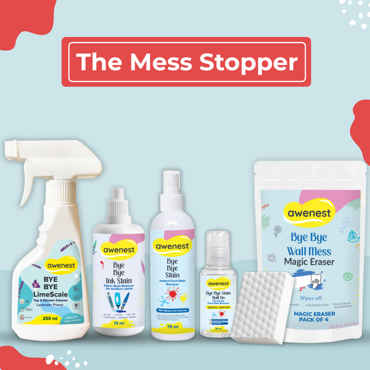 The Mess Stopper — 5-in-1 Stain & Mess Removal Kit