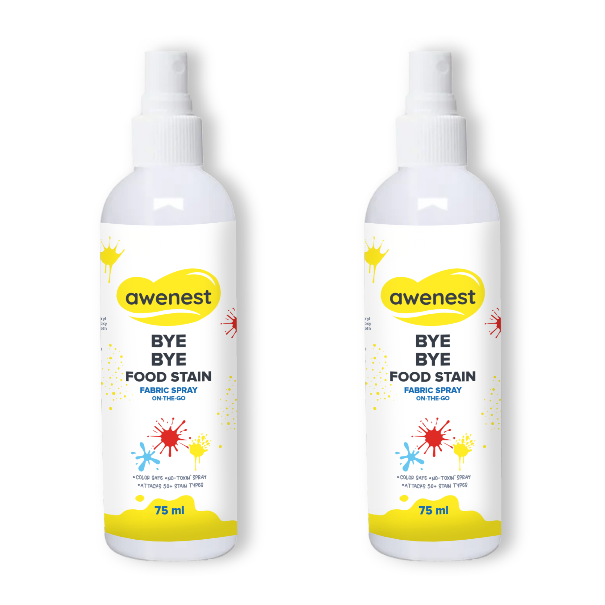 Instant Food Stain Remover Fabric Spray - awenest Bye Bye Food Stain, works on 50+ Food and Blood Stains on-the-go