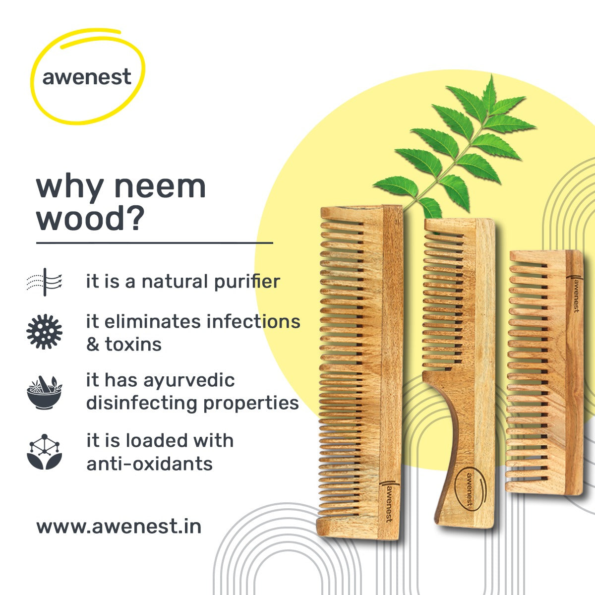 Neem Wooden combs