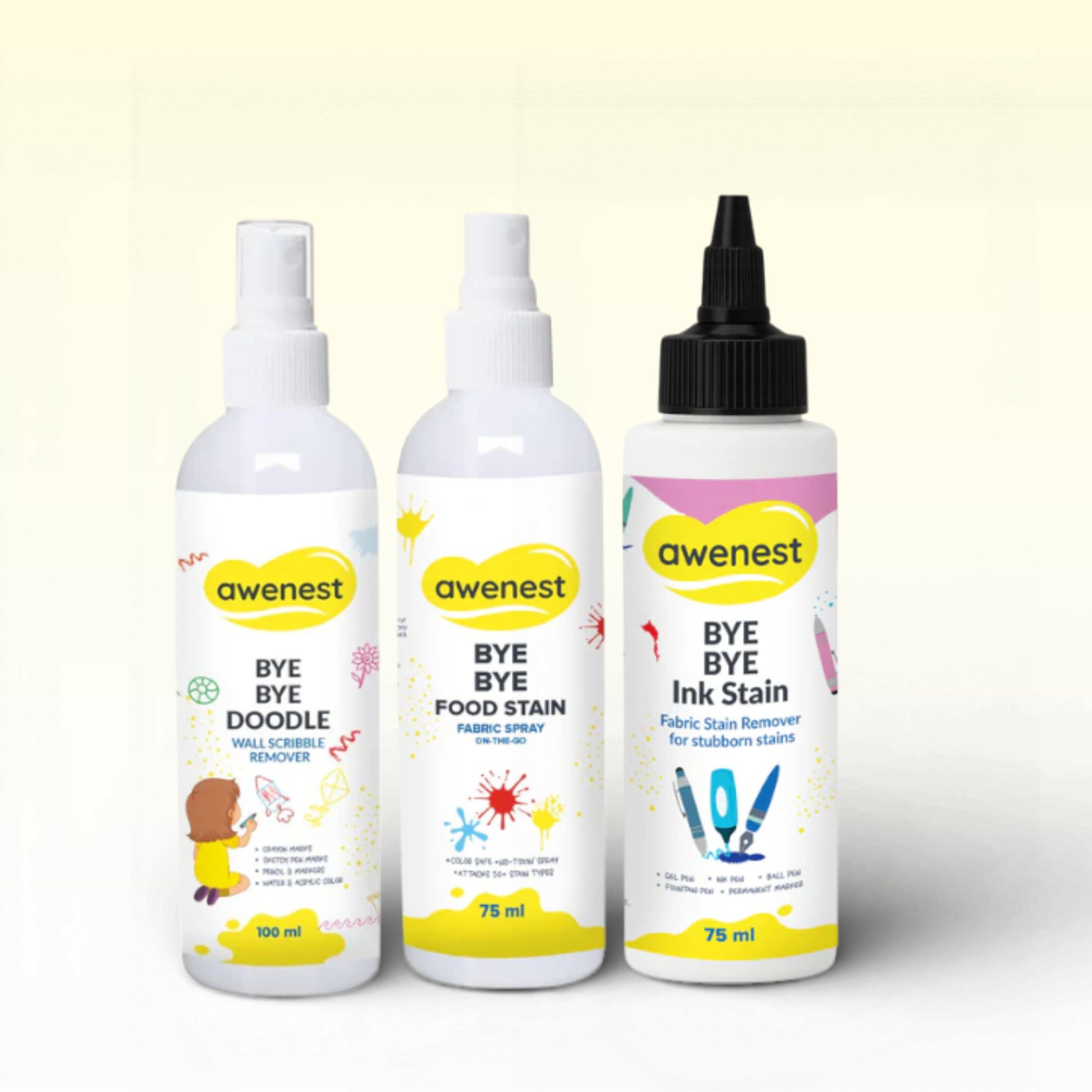 Combo of Food Stain Remover, Doodle Remover & Ink Stain Remover