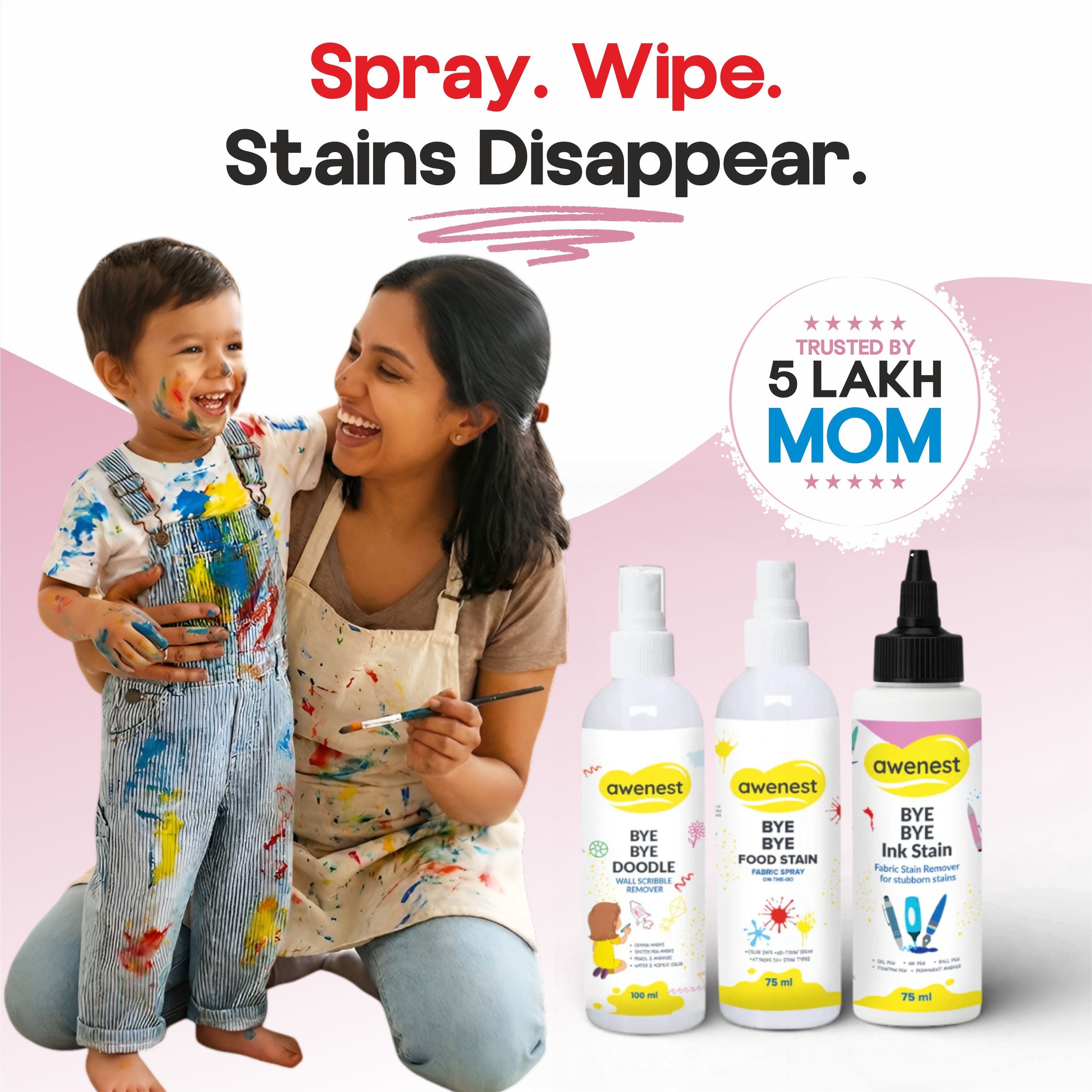 Combo of Food Stain Remover, Doodle Remover & Ink Stain Remover